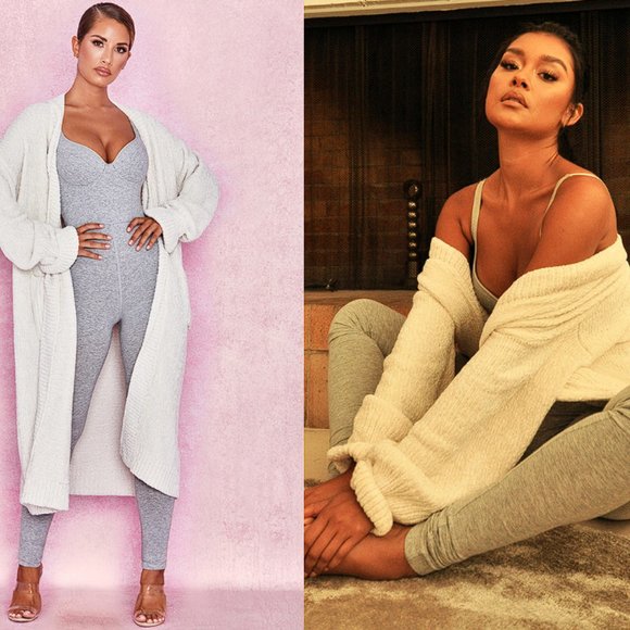 HOUSE OF CB 'Celine' Off White Chenille Slouchy Cardigan NWOT - Picture 5 of 8